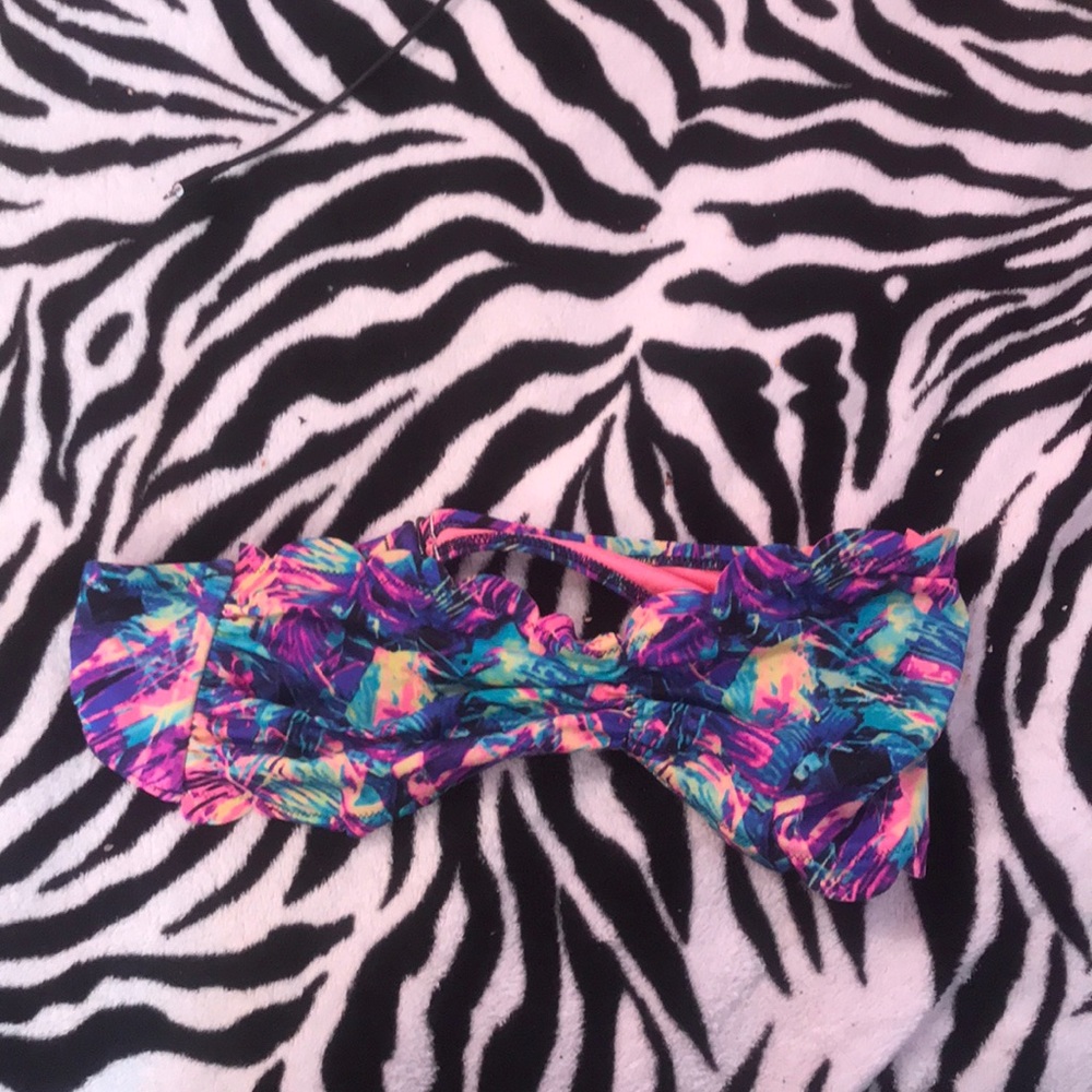 PINK strapless bathing suit top